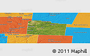 Satellite Panoramic Map of Greene County, political outside