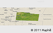 Satellite Panoramic Map of Greene County, shaded relief outside