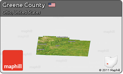 Satellite Panoramic Map of Greene County, single color outside