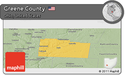 Savanna Style Panoramic Map of Greene County