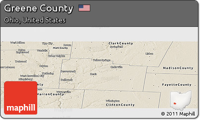 Shaded Relief Panoramic Map of Greene County