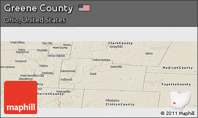 Shaded Relief Panoramic Map of Greene County