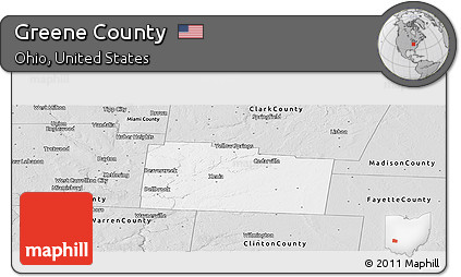 Silver Style Panoramic Map of Greene County