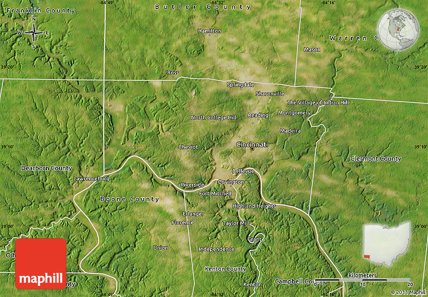 Satellite Map of Hamilton County