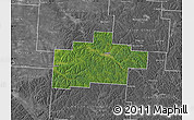 Satellite Map of Hocking County, desaturated