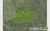 Satellite Map of Hocking County, semi-desaturated