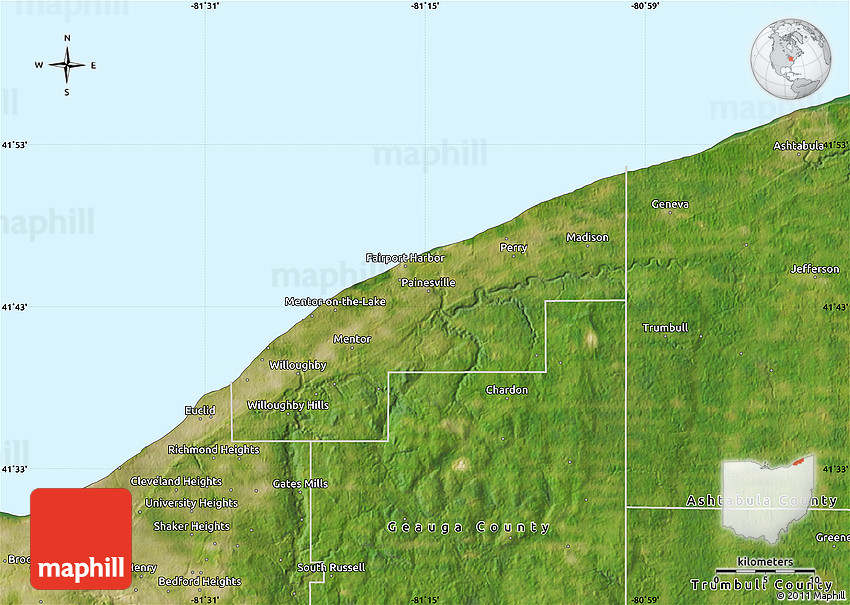 Satellite Map of Lake County