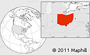 Blank Location Map of Ohio, highlighted country