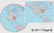 Gray Location Map of Ohio, within the entire country