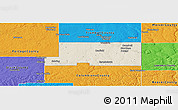 Shaded Relief Panoramic Map of Mahoning County, political outside