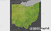Satellite Map of Ohio, darken, desaturated