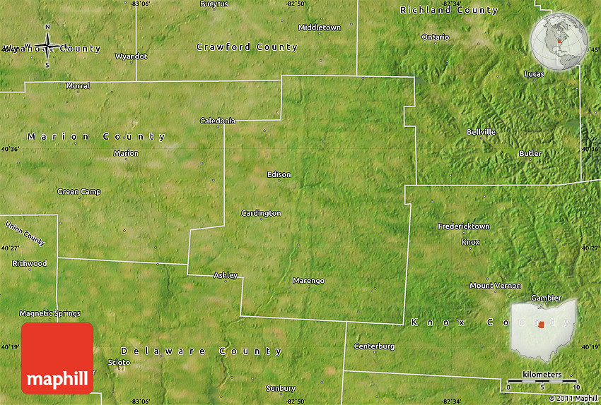 Satellite Map of Morrow County