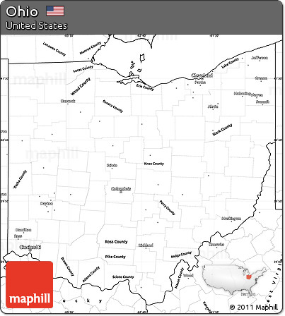 Blank Simple Map of Ohio