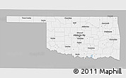 Gray 3D Map of Oklahoma, single color outside