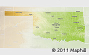 Physical 3D Map of Oklahoma, lighten