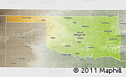 Physical 3D Map of Oklahoma, semi-desaturated