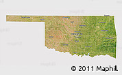 Satellite 3D Map of Oklahoma, cropped outside