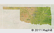 Satellite 3D Map of Oklahoma, lighten
