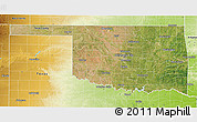 Satellite 3D Map of Oklahoma, physical outside