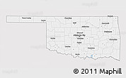 Silver Style 3D Map of Oklahoma, single color outside