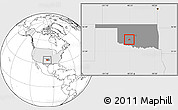 Blank Location Map of ZIP code 73006, highlighted country, highlighted state