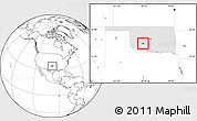 Blank Location Map of ZIP code 73006, highlighted state