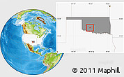 Physical Location Map of ZIP code 73006, highlighted country, highlighted state
