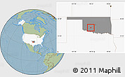 Savanna Style Location Map of ZIP code 73006, highlighted country, highlighted state, hill shading