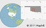 Savanna Style Location Map of ZIP code 73006, highlighted country, highlighted state