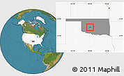 Satellite Location Map of ZIP code 73009, highlighted country, highlighted state
