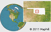 Satellite Location Map of ZIP code 73009, highlighted state
