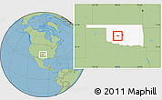 Savanna Style Location Map of ZIP code 73009, highlighted state
