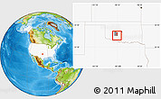 Physical Location Map of ZIP code 73029, highlighted country, highlighted county