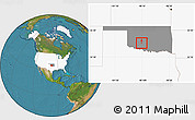 Satellite Location Map of ZIP code 73029, highlighted country, highlighted state