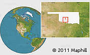 Satellite Location Map of ZIP code 73029, highlighted state