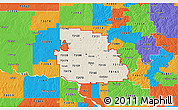 Shaded Relief 3D Map of ZIP codes starting with 731, political outside