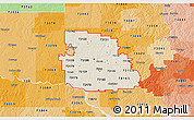 Shaded Relief 3D Map of ZIP codes starting with 731, political shades outside