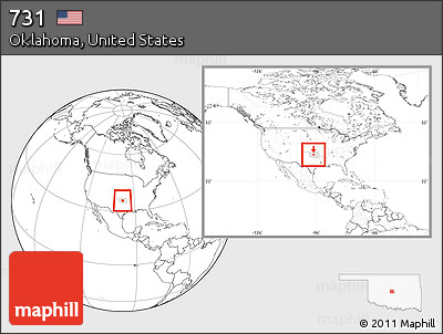Blank Location Map of ZIP Codes Starting with 731, highlighted state, within the entire country