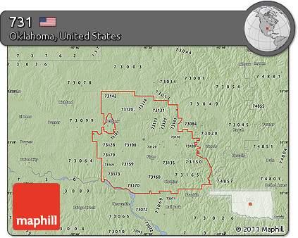 Savanna Style Map of ZIP Codes Starting with 731