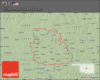 Savanna Style Map of ZIP Codes Starting with 731