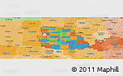 Political Panoramic Map of ZIP codes starting with 731, political shades outside