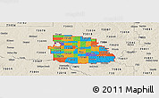 Political Panoramic Map of ZIP codes starting with 731, shaded relief outside