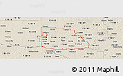 Shaded Relief Panoramic Map of ZIP codes starting with 731