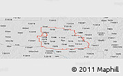 Silver Style Panoramic Map of ZIP codes starting with 731