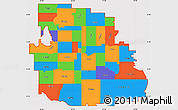 Political Simple Map of ZIP codes starting with 731, cropped outside