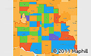 Political Simple Map of ZIP codes starting with 731, political shades outside
