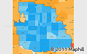 Political Shades Simple Map of ZIP codes starting with 731