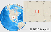 Shaded Relief Location Map of ZIP code 73109