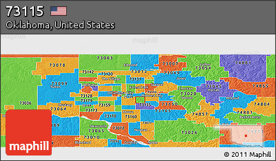 Political Panoramic Map of ZIP Code 73115