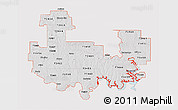Silver Style 3D Map of ZIP codes starting with 734, single color outside
